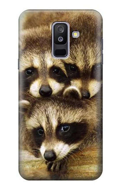 S0977 Baby Raccoons Funda Carcasa Case para Samsung Galaxy A6+ (2018), J8 Plus 2018, A6 Plus 2018