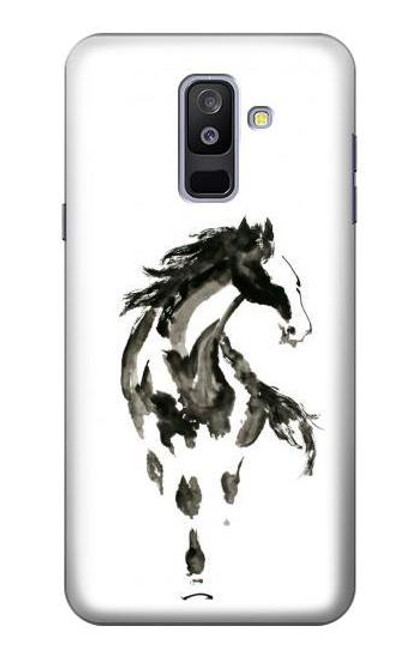 S1031 Horse Paintbrush Funda Carcasa Case para Samsung Galaxy A6+ (2018), J8 Plus 2018, A6 Plus 2018