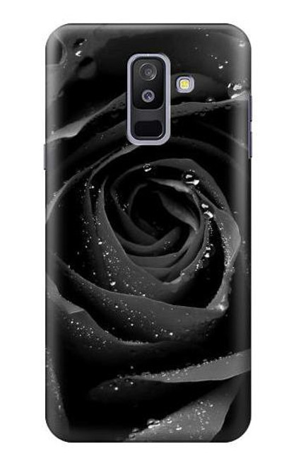 S1598 Black Rose Funda Carcasa Case para Samsung Galaxy A6+ (2018), J8 Plus 2018, A6 Plus 2018