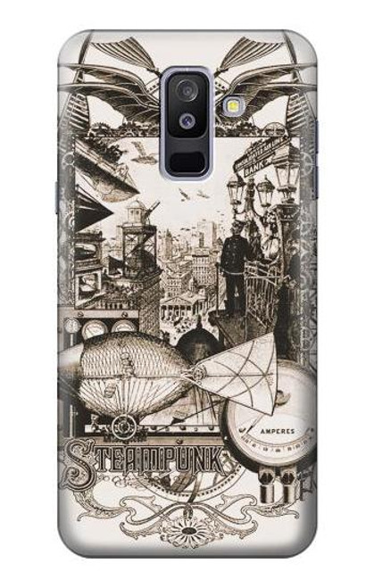 S1681 Steampunk Drawing Funda Carcasa Case para Samsung Galaxy A6+ (2018), J8 Plus 2018, A6 Plus 2018