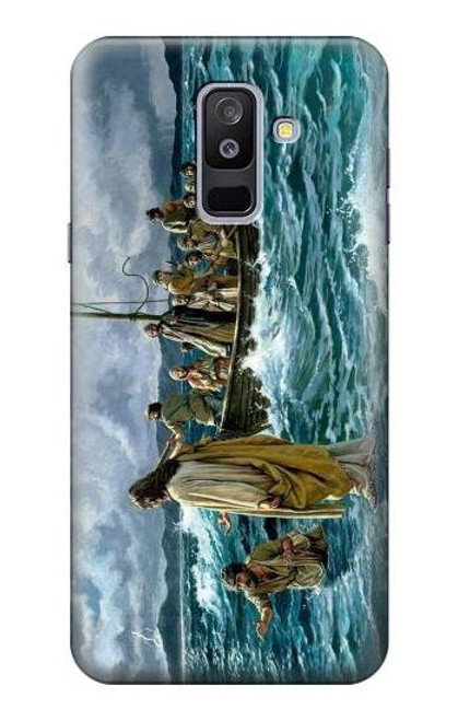 S1722 Jesus Walk on The Sea Funda Carcasa Case para Samsung Galaxy A6+ (2018), J8 Plus 2018, A6 Plus 2018