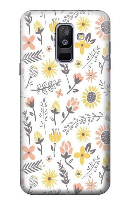 S2354 Pastel Flowers Pattern Funda Carcasa Case para Samsung Galaxy A6+ (2018), J8 Plus 2018, A6 Plus 2018