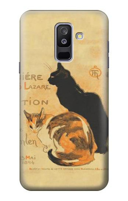 S3229 Vintage Cat Poster Funda Carcasa Case para Samsung Galaxy A6+ (2018), J8 Plus 2018, A6 Plus 2018