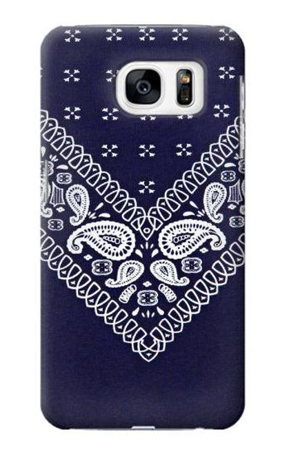 S3357 Navy Blue Bandana Pattern Funda Carcasa Case para Samsung Galaxy S7