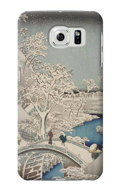 S3350 Utagawa Hiroshige Drum Bridge Yuhi Hill in Meguro Funda Carcasa Case para Samsung Galaxy S6