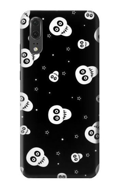 S3261 Smile Skull Halloween Pattern Funda Carcasa Case para Huawei P20