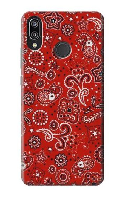 S3354 Red Classic Bandana Funda Carcasa Case para Huawei P20 Lite