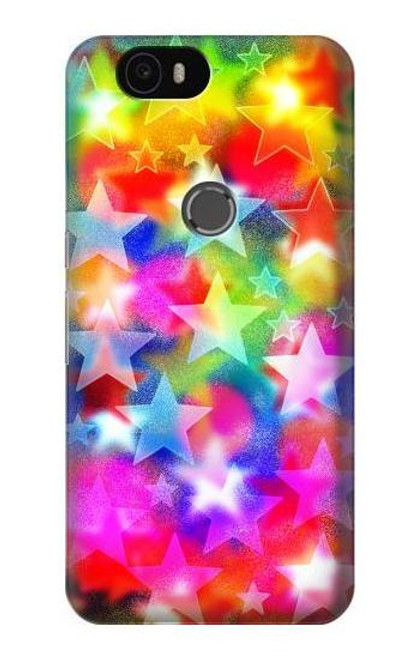 S3292 Colourful Disco Star Funda Carcasa Case para Huawei Nexus 6P