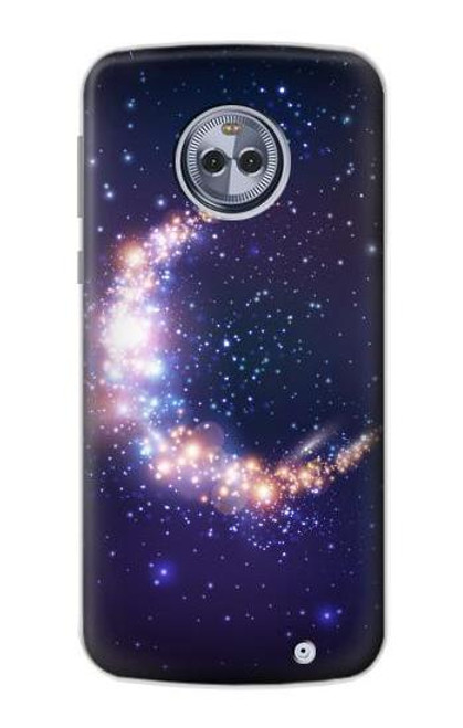 S3324 Crescent Moon Galaxy Funda Carcasa Case para Motorola Moto X4