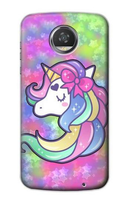 S3264 Pastel Unicorn Funda Carcasa Case para Motorola Moto Z2 Play, Z2 Force