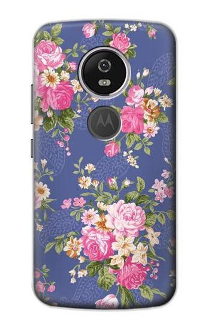 S3265 Vintage Flower Pattern Funda Carcasa Case para Motorola Moto E5 Plus