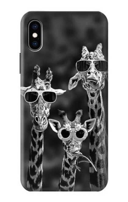 S2327 Giraffes With Sunglasses Funda Carcasa Case para iPhone X, iPhone XS