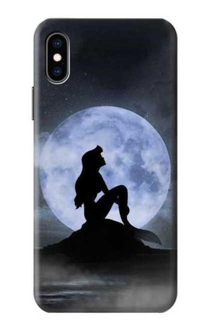 S2668 Mermaid Silhouette Moon Night Funda Carcasa Case para iPhone X, iPhone XS