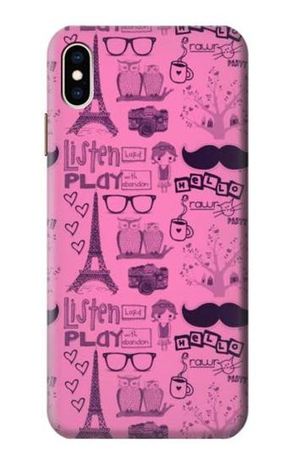 S2885 Paris Pink Funda Carcasa Case para iPhone XS Max