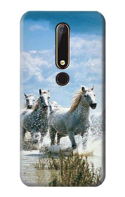 S0250 White Horse 2 Funda Carcasa Case para Nokia 6.1, Nokia 6 2018