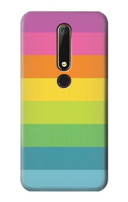S2363 Rainbow Pattern Funda Carcasa Case para Nokia 6.1, Nokia 6 2018