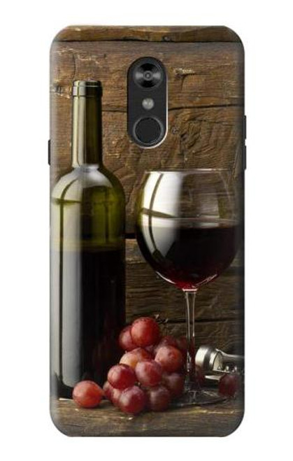 S1316 Grapes Bottle and Glass of Red Wine Funda Carcasa Case para LG Q Stylo 4, LG Q Stylus
