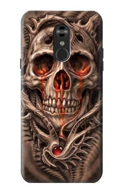 S1675 Skull Blood Tattoo Funda Carcasa Case para LG Q Stylo 4, LG Q Stylus