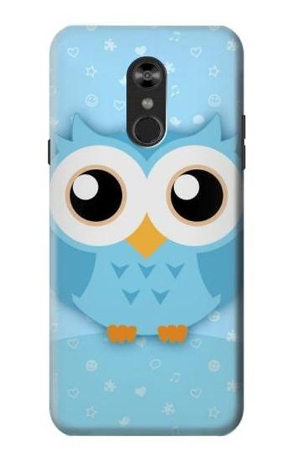 S3029 Cute Blue Owl Funda Carcasa Case para LG Q Stylo 4, LG Q Stylus