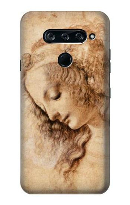 S1045 Leonardo da Vinci Woman's Head Funda Carcasa Case para LG V40, LG V40 ThinQ