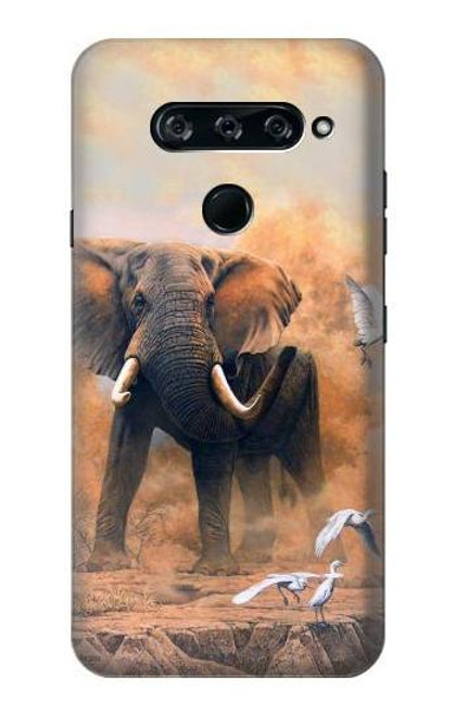 S1292 Dusty Elephant Egrets Funda Carcasa Case para LG V40, LG V40 ThinQ