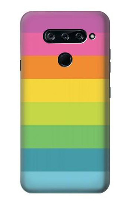 S2363 Rainbow Pattern Funda Carcasa Case para LG V40, LG V40 ThinQ