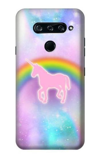 S3070 Rainbow Unicorn Pastel Sky Funda Carcasa Case para LG V40, LG V40 ThinQ