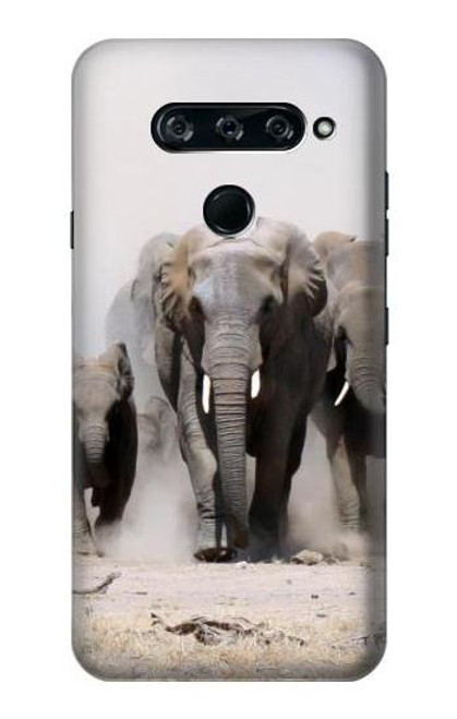 S3142 African Elephant Funda Carcasa Case para LG V40, LG V40 ThinQ