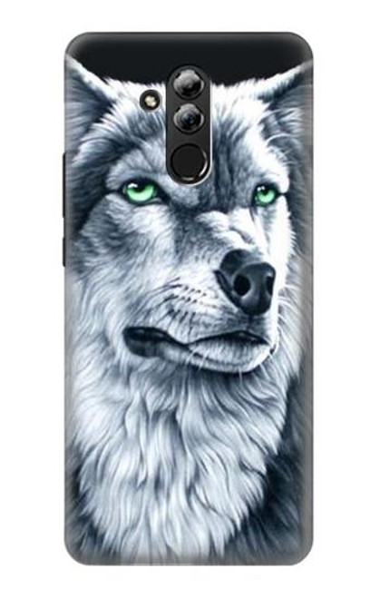 S0123 Grim White Wolf Funda Carcasa Case para Huawei Mate 20 lite