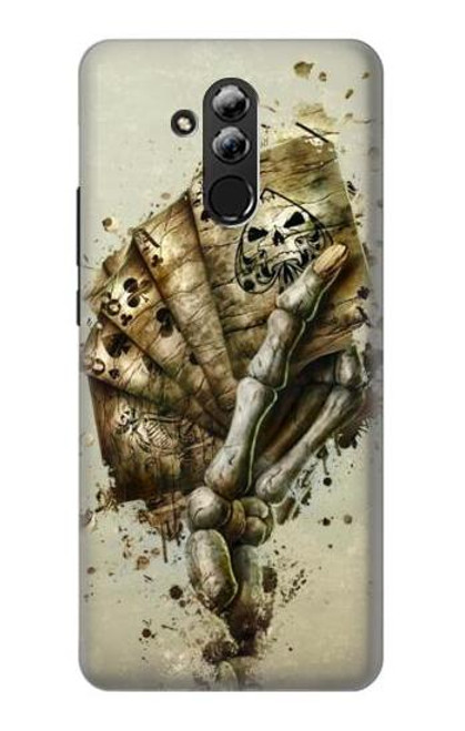 S0550 Skull Card Poker Funda Carcasa Case para Huawei Mate 20 lite