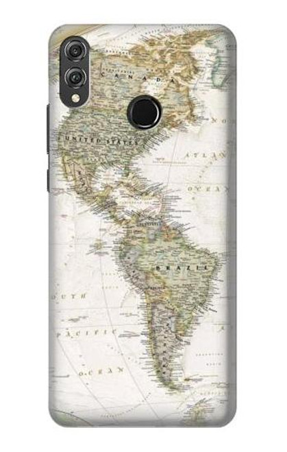 S0604 World Map Funda Carcasa Case para Huawei Honor 8X