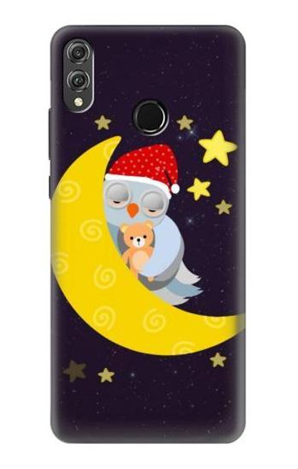 S2849 Cute Sleepy Owl Moon Night Funda Carcasa Case para Huawei Honor 8X