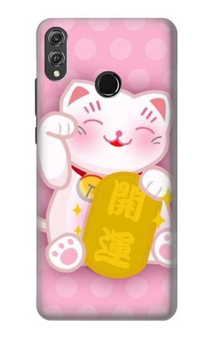 S3025 Pink Maneki Neko Lucky Cat Funda Carcasa Case para Huawei Honor 8X