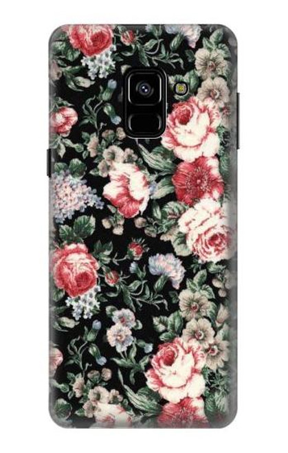 S2727 Vintage Rose Pattern Funda Carcasa Case para Samsung Galaxy A8 (2018)