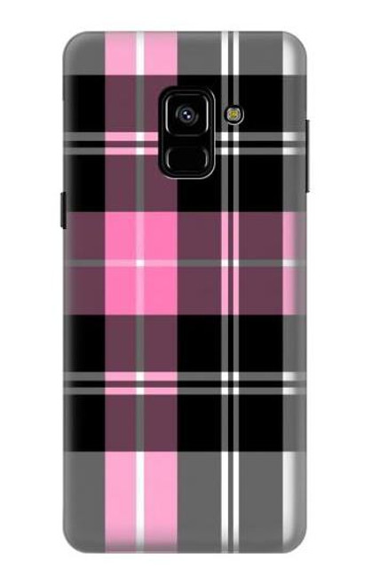 S3091 Pink Plaid Pattern Funda Carcasa Case para Samsung Galaxy A8 (2018)