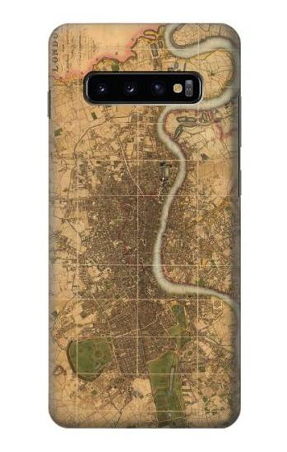 S3230 Vintage Map of London Funda Carcasa Case para Samsung Galaxy S10 Plus