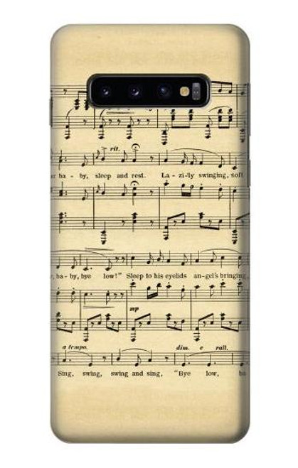 S2504 Vintage Music Sheet Funda Carcasa Case para Samsung Galaxy S10