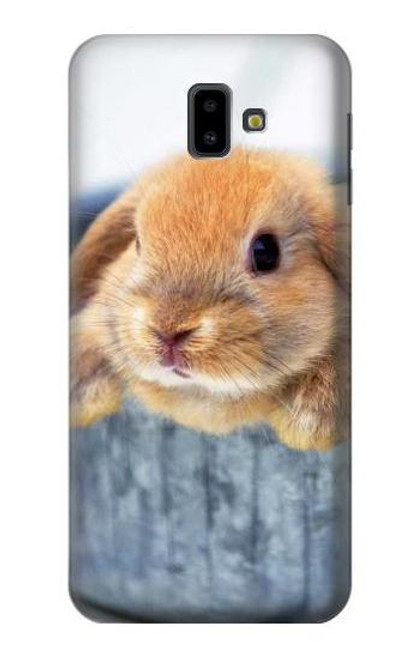 S0242 Cute Rabbit Funda Carcasa Case para Samsung Galaxy J6+ (2018), J6 Plus (2018)