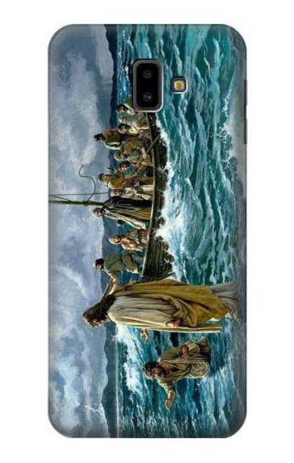 S1722 Jesus Walk on The Sea Funda Carcasa Case para Samsung Galaxy J6+ (2018), J6 Plus (2018)