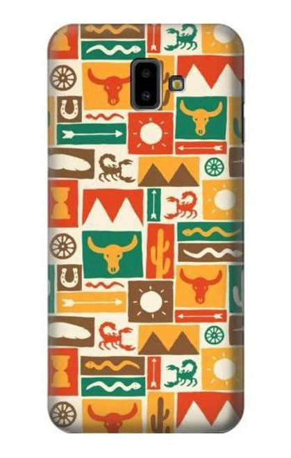 S1873 Western Pattern Funda Carcasa Case para Samsung Galaxy J6+ (2018), J6 Plus (2018)