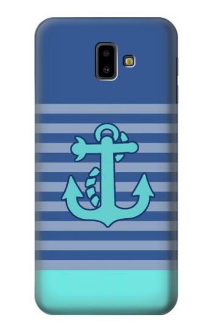 S2081 Nautical Anchor Funda Carcasa Case para Samsung Galaxy J6+ (2018), J6 Plus (2018)