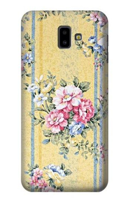 S2229 Vintage Flowers Funda Carcasa Case para Samsung Galaxy J6+ (2018), J6 Plus (2018)