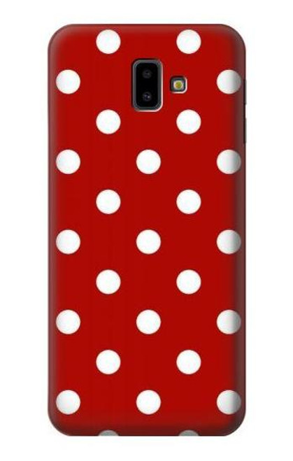 S2951 Red Polka Dots Funda Carcasa Case para Samsung Galaxy J6+ (2018), J6 Plus (2018)