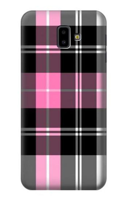 S3091 Pink Plaid Pattern Funda Carcasa Case para Samsung Galaxy J6+ (2018), J6 Plus (2018)