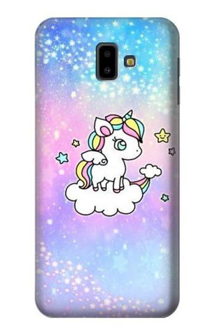 S3256 Cute Unicorn Cartoon Funda Carcasa Case para Samsung Galaxy J6+ (2018), J6 Plus (2018)