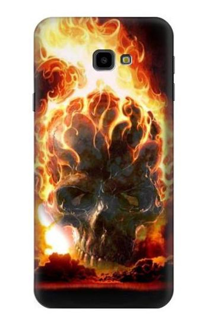 S0863 Hell Fire Skull Funda Carcasa Case para Samsung Galaxy J4+ (2018), J4 Plus (2018)