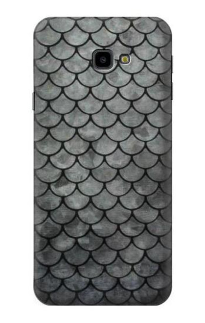 S2950 Silver Fish Scale Funda Carcasa Case para Samsung Galaxy J4+ (2018), J4 Plus (2018)