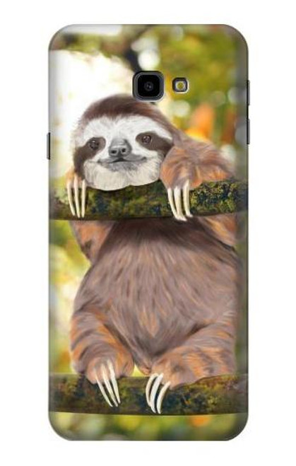 S3138 Cute Baby Sloth Paint Funda Carcasa Case para Samsung Galaxy J4+ (2018), J4 Plus (2018)