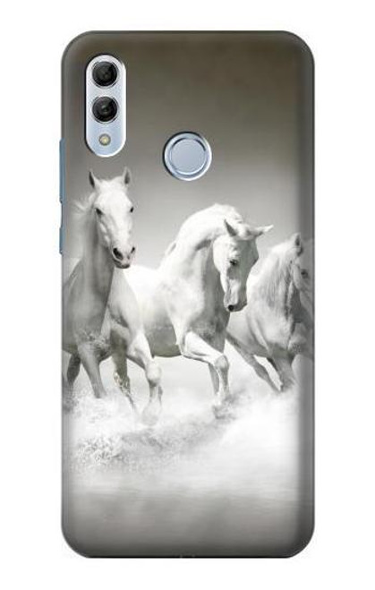 S0933 White Horses Funda Carcasa Case para Huawei Honor 10 Lite, Huawei P Smart 2019