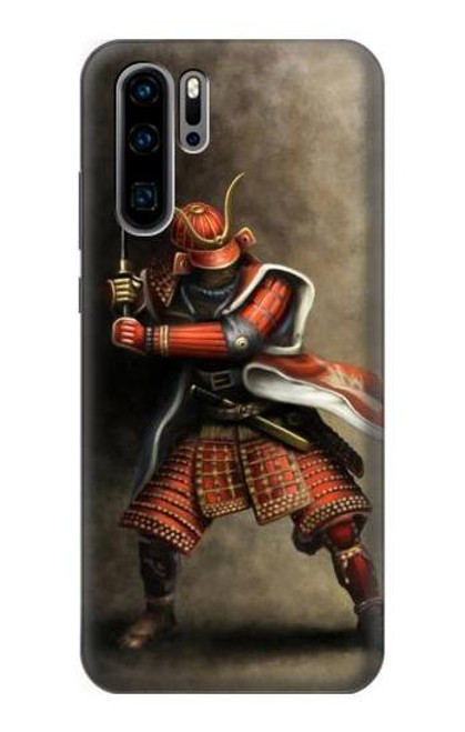 S0796 Japan Red Samurai Funda Carcasa Case para Huawei P30 Pro